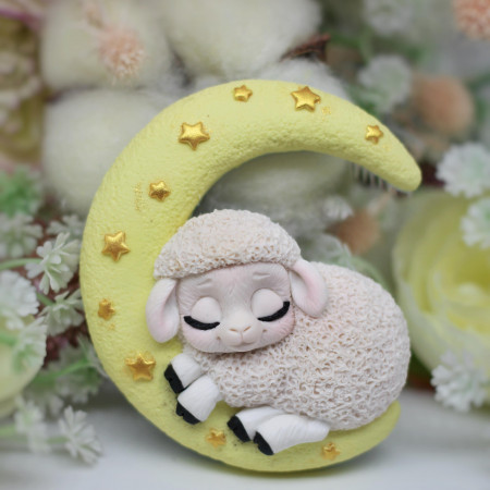 Овечка на месяце форма силиконовая 2D