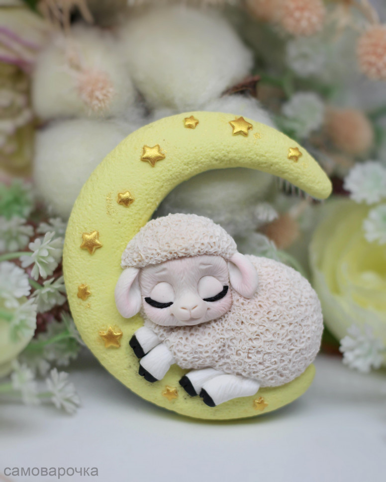Овечка на месяце форма силиконовая 2D - 