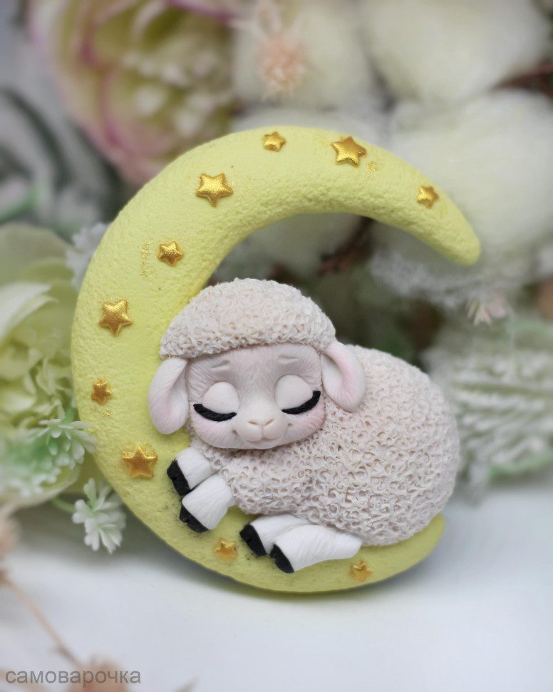 Овечка на месяце форма силиконовая 2D - 