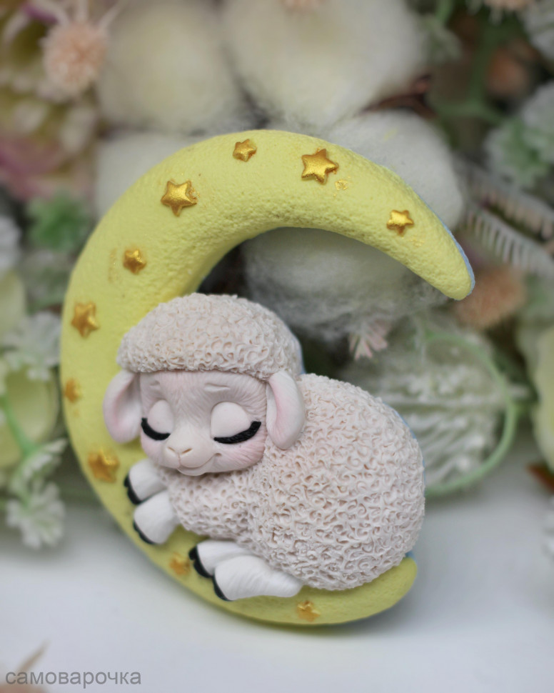 Овечка на месяце форма силиконовая 2D - 