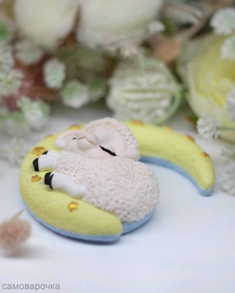 Овечка на месяце форма силиконовая 2D - 