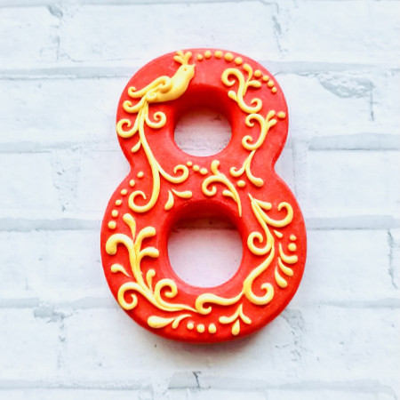 Хохлома на восьмерке Силиконовая форма