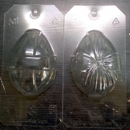  Яйцо с бантом большое комплект (2шт) пластиковых форм