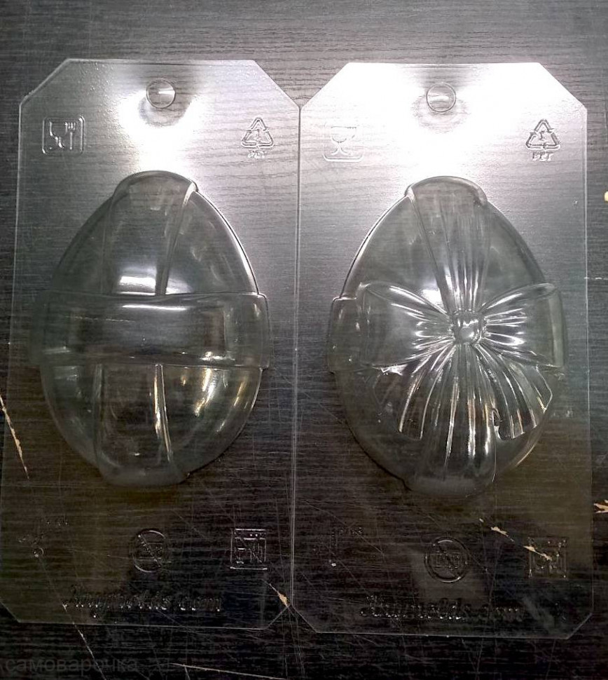  Яйцо с бантом большое комплект (2шт) пластиковых форм - 