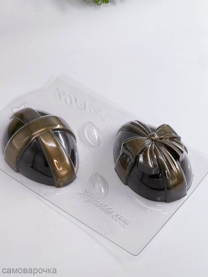  Яйцо с бантом большое комплект (2шт) пластиковых форм - 