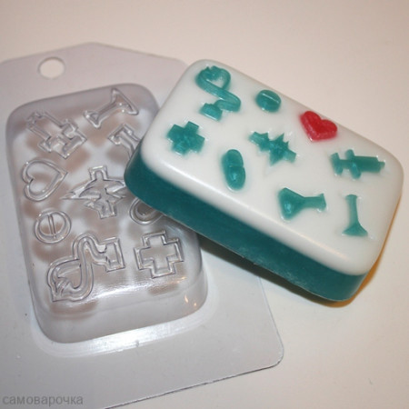 Медицина - символы, форма для мыла пластиковая Медицина - символы, форма для мыла пластиковая