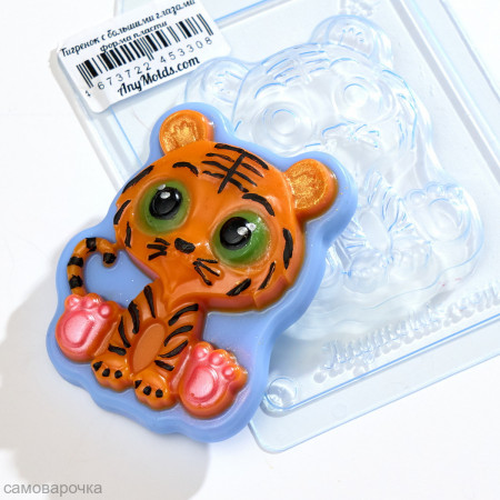 Тигренок с большими глазами форма пластиковая