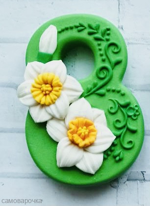 Хохлома с нарциссами на восьмерке Силиконовая форма Хохлома с нарциссами на восьмерке Силиконовая форма