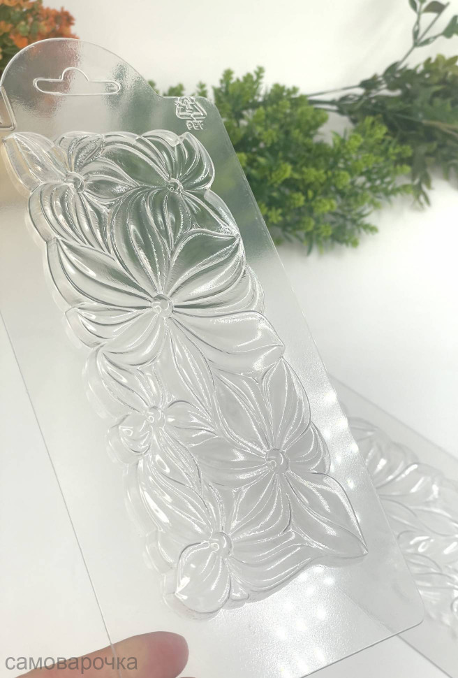 Плитка шоколада Цветы форма пластиковая - Плитка шоколада Цветы форма пластиковая -