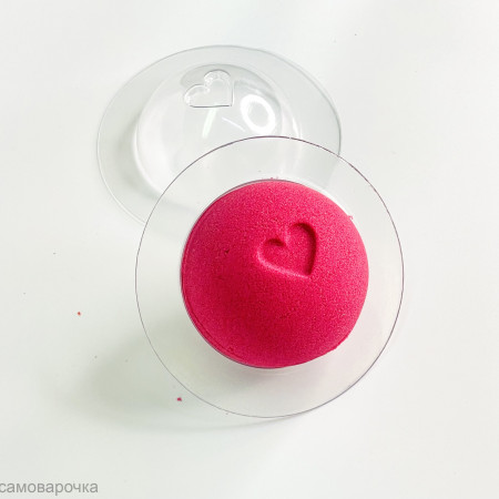 Полусфера d 60 с сердечком форма для бомбочек