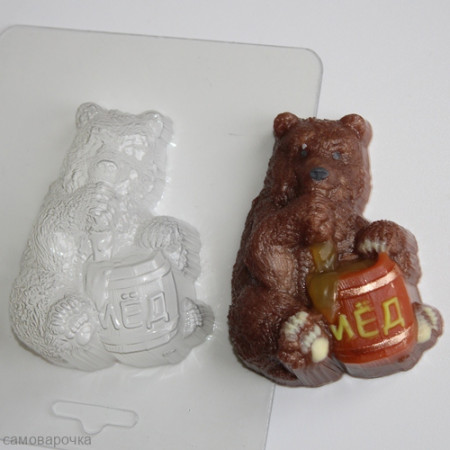 Мишка с бочонком, форма для мыла пластиковая Мишка с бочонком, форма для мыла пластиковая