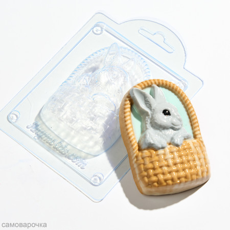Кролик в корзине Форма пластиковая Кролик в корзине Форма пластиковая