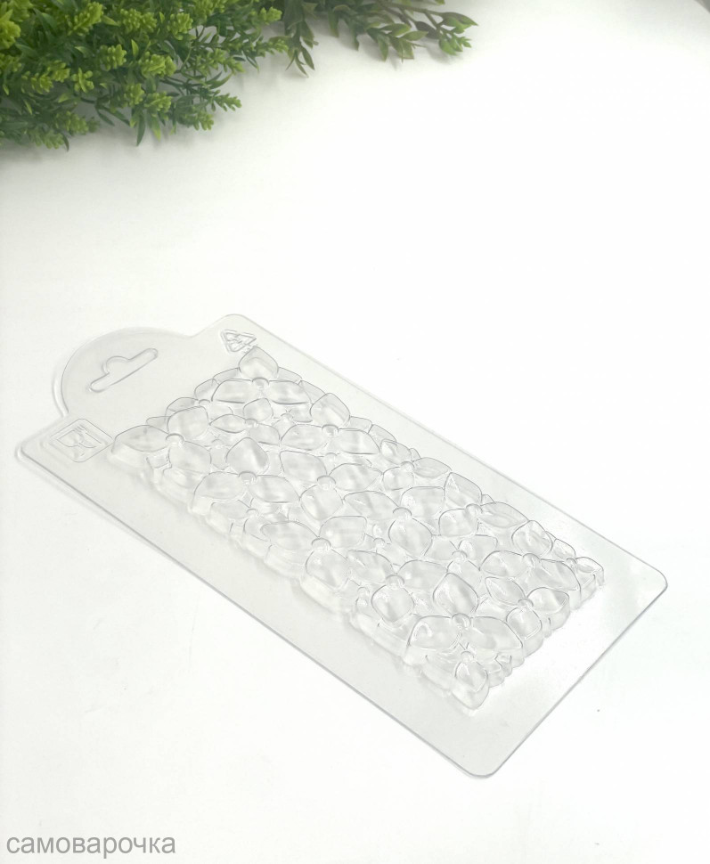 Цветочки плитка форма пластиковая для шоколада - 