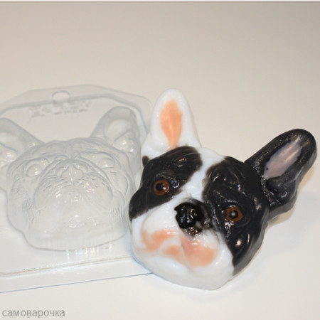 Морда бульдога, форма для мыла пластиковая Морда бульдога, форма для мыла пластиковая