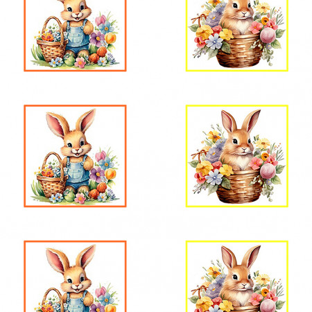 Пасхальные кролики водорастворимая бумага с картинкой подборка №122  Пасхальные кролики водорастворимая бумага с картинкой подборка №122