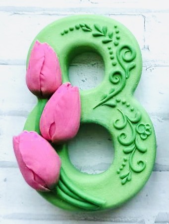 Хохлома с тюльпанами на восьмерке Силиконовая форма Хохлома с тюльпанами на восьмерке Силиконовая форма