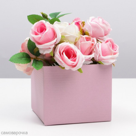 Коробка сборная Розовая  12*10*12