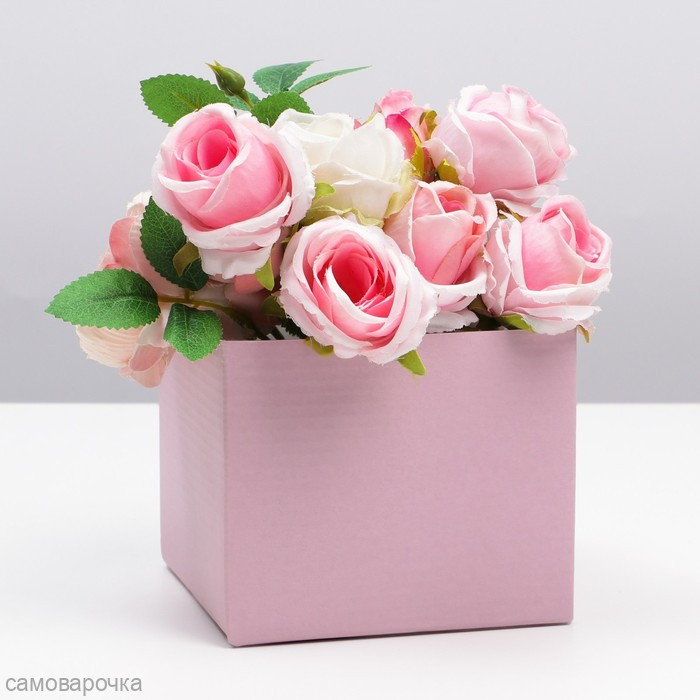 Коробка сборная Розовая  12*10*12 - 