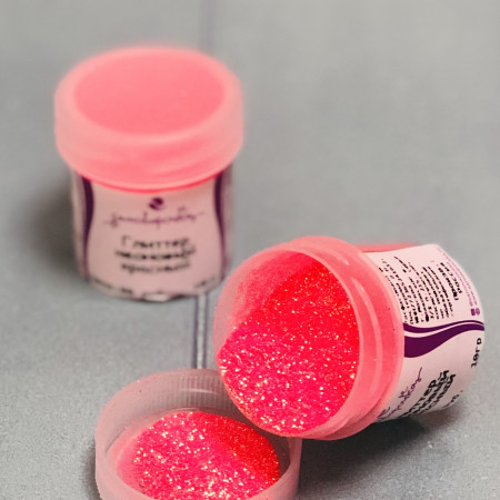 Красный неоновый глиттер Красный неоновый глиттер