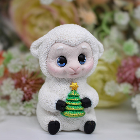 Овечка с елочкой форма силиконовая 3D