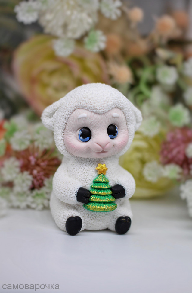 Овечка с елочкой форма силиконовая 3D - Овечка с елочкой форма силиконовая 3D -