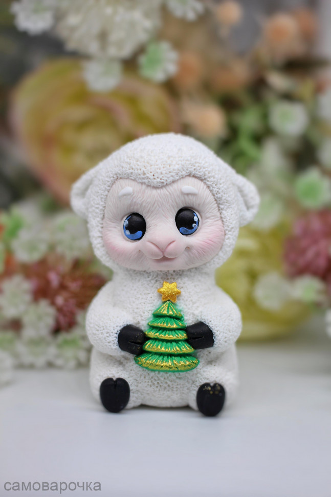 Овечка с елочкой форма силиконовая 3D - Овечка с елочкой форма силиконовая 3D -