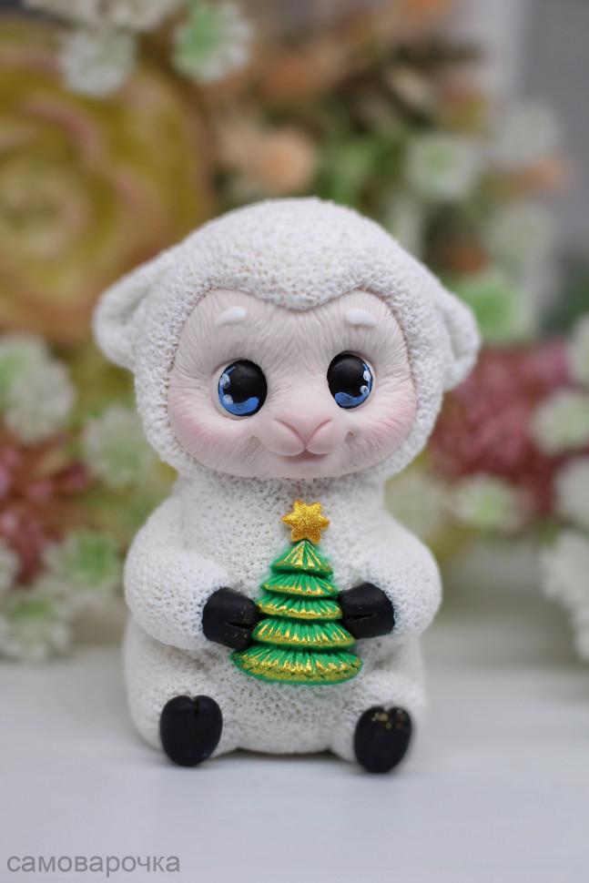 Овечка с елочкой форма силиконовая 3D - Овечка с елочкой форма силиконовая 3D -