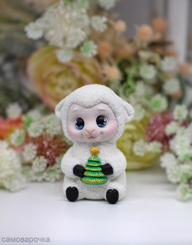 Овечка с елочкой форма силиконовая 3D - Овечка с елочкой форма силиконовая 3D -