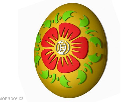 Яйцо - Хохлома, форма для мыла пластиковая Яйцо - Хохлома, форма для мыла пластиковая