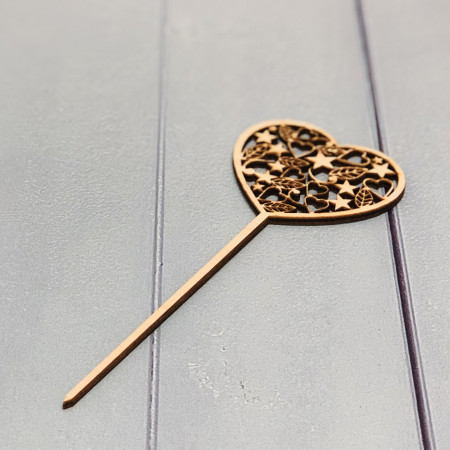 Топпер на ножке Сердечко резное Топпер на ножке Сердечко резное