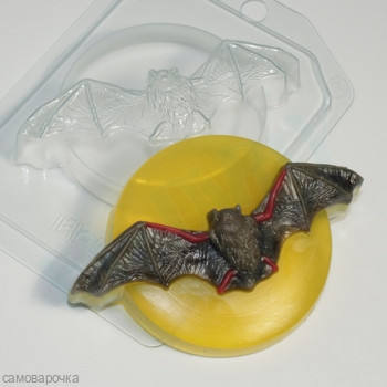 Летучая мышь на луне, форма для мыла пластиковая