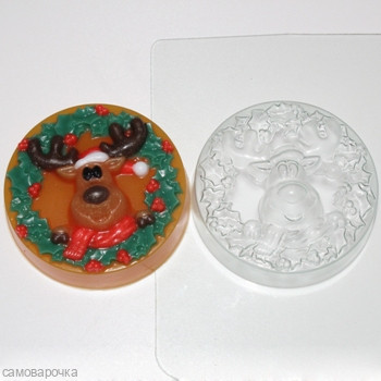 Олень рождественский, форма для мыла пластиковая Олень рождественский, форма для мыла пластиковая