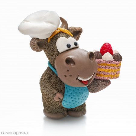 Дядюшка Буллс + тортик с колпаком Силиконовая форма 3D