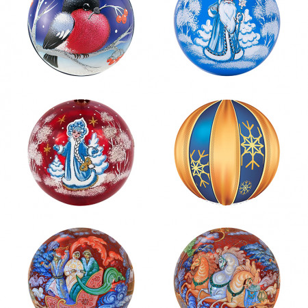 Водорастворимая бумага с картинкой Ёлочные шары подборка №167