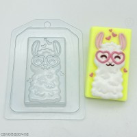 Лама в сердечках форма пластиковая Лама в сердечках форма пластиковая