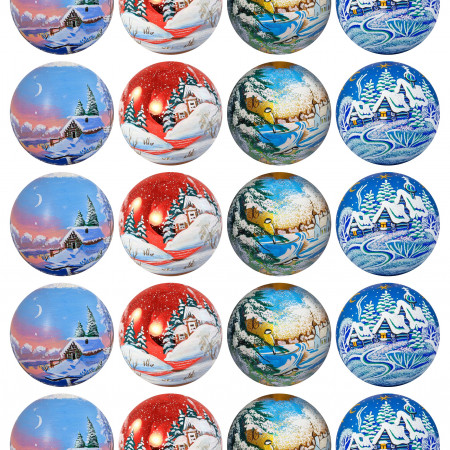 Водорастворимая бумага с картинкой Ёлочные шары подборка №168