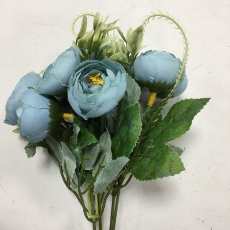 Ранункулюс голубой цвет искусственный 