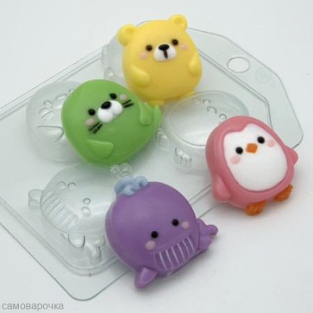 Зверюшки мультяшные Мини пластиковая форма