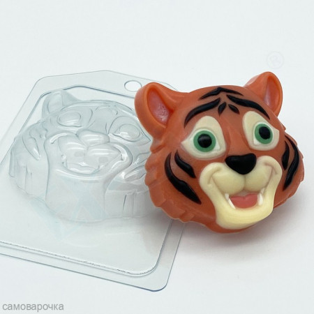 Тигр мультяшная морда форма пластиковая
