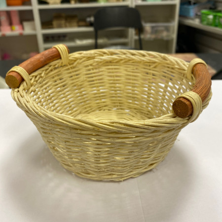 Плошка плетеная бамбук с ручками D=14см  