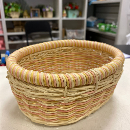 Плошка плетеная бамбук 17*14*7  