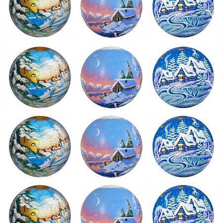  Новогодние шары водорастворимая бумага с картинкой подборка №161