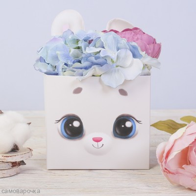Коробка для мини букетов Зайчишка 12*17*10 см