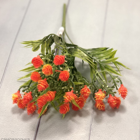 Мелкие звездочки оранжевые зелень искуственная Мелкие звездочки оранжевые зелень искуственная