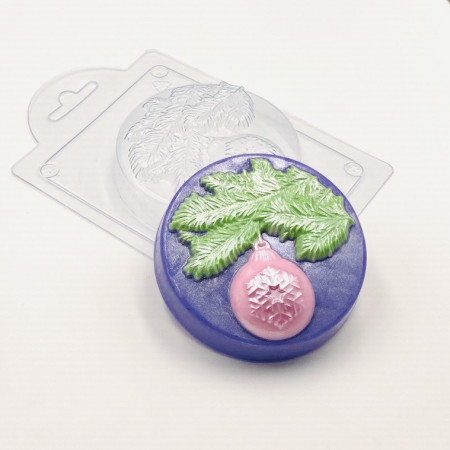 Шарик на елке в круге форма пластиковая Шарик на елке в круге форма пластиковая