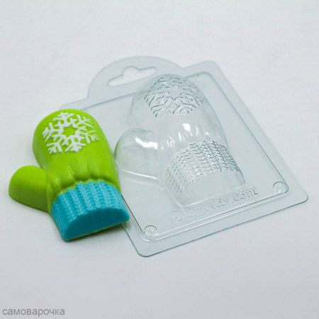 Варежка со снежинкой правая форма пластиковая Варежка со снежинкой правая форма пластиковая