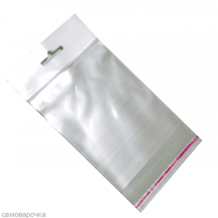 Бопп пакет с еврослотом и клеевым клапаном 14*16 см