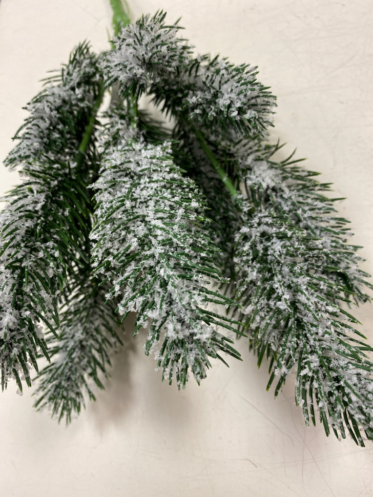 Веточка еловая заснеженная Зелень искусственная - 