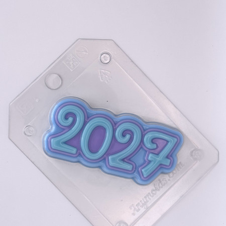 2027 год цифры форма пластиковая для мыла и шоколада