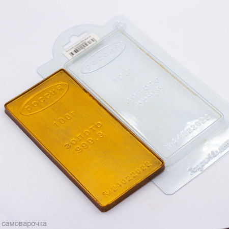 Золотой слиток 100 г Форма пластиковая